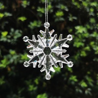 Pendentif flocon de neige en acrylique transparent, décoration de sapin de Noël, arrangement de scène de mariage, flocon de neige
