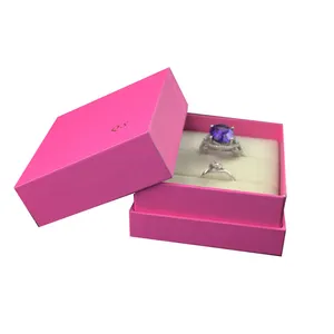 Boîte à bagues personnalisée avec petit emballage en papier pour bijoux Boîte à bijoux cadeau pour mariage, fiançailles, anniversaire et anniversaire
