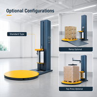 Machine d'emballage à film étirable haute efficacité, enrouleur de palettes rotatif automatique pour la protection des marchandises et l'emballage