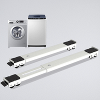 Base mobile multifonctionnelle en acier avec roulettes verrouillables, support réglable, économie d'effort pour déplacer les machines à laver