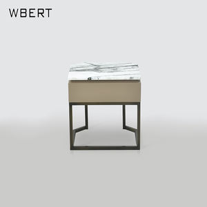 WBERT Classic Twist One Drawer <b>Nightstand</b> with Two Metal Legs - Product Image 2