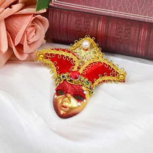 Mini masques aimantés autocollants, masques vénitiens à plumes, aimants de réfrigérateur avec chapeau, décorations de carnaval Mardi Gras - Product Image 4