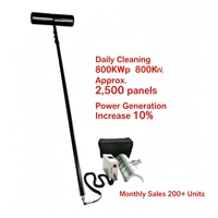 Brosse de nettoyage portable pour panneaux solaires C21, tige de 7,2 m, 24 V, nettoyage à sec pour station photovoltaïque sur toiture
