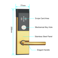 Sistema de cerradura de puerta de tarjeta de llave inteligente Rfid digital electrónica para hotel, cerradura de puerta de hotel con sistema de software de gestión