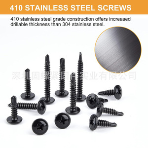 Black Stainless Steel Phillips <b>Head</b> Self Drilling <b>Screws</b> 190pcs Boxed Metal Fasteners Imperial Size Grade 2 - Product Image 3