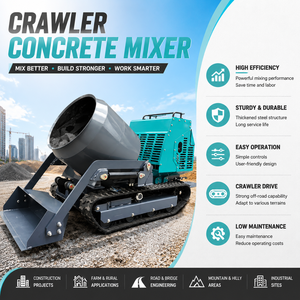 Mini camion à benne basculante à chenilles autochargeur, vente chaude, pour le chargement de sable, de <span class=keywords><strong>gravier</strong></span>, de ciment, mélangeur de béton mobile, chargeur de béton - Product Image 1