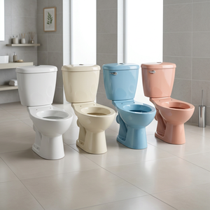 ตู้เก็บน้ำ2ชิ้นชักโครกพร้อมฝาปิดที่นั่งพลาสติกและอุปกรณ์ LLC ครบชุด WC สีเบจสีงาช้าง - Product Image 6
