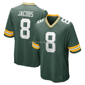 Vente en gros de maillots de football américain brodés Green Bay Packer, couleur marine # 1 Micah Parsons # 10 Amours # 8 Josh Jacobs Uniforme de football - Product Image 4