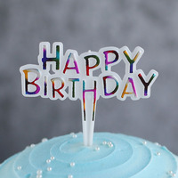Großhandel 100 Stück Set Cupcake-Topper Großhandel Mini Plastik Happy Birthday Cupcake-Topper Kuchen-Dekorationszubehör