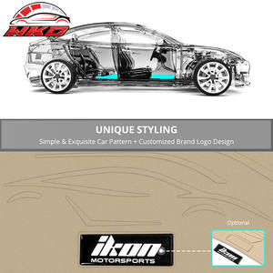 Alfombrillas de goma de látex beige para Honda Civic 8ª generación 2006-2011, alfombra a medida de 3 piezas estilo IKON, impermeables - Product Image 2