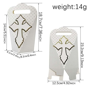 Caja de Regalo Blanca con Borde Dorado en Relieve para Empaque, Caja de <span class=keywords><strong>Dulces</strong></span> para Boda, Bautizo, Recuerdo, Caja de Regalo Artesanal - Product Image 2
