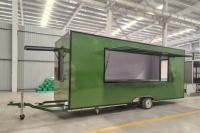 Camions de restauration mobiles en acier inoxydable pour la vente en gros de collations de café personnalisées, avec évier, réfrigérateur et système d'extraction des fumées
