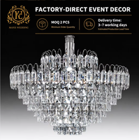 Lustre en acrylique de luxe à huit étages, décoration suspendue au plafond pour mariage, hôtel, fête, banquet