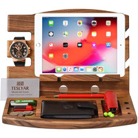 Soporte de madera para teléfono móvil, accesorio para reloj Estación de acoplamiento de dispositivos inalámbricos para hombre, Base móvil de madera, soporte de noche, estación de carga