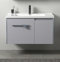 Miroir de salle de bain moderne de luxe à LED avec lavabo résistant à l'eau pour hôtels et carcasse en aluminium