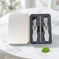 Kit Premium de 2 Piezas para Cortar Uñas, Cortaúñas de Boca Ancha con Lima de Uñas, Set de Manicura de Acero Inoxidable en Caja de Regalo