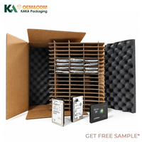 Boîte de disque dur en carton ondulé écologique personnalisée avec insert en mousse et séparateur pour l'expédition et le stockage en vrac de HDD et SSD par KAKA