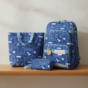Sacs d'école pour enfants, ensemble de sacs à dos imprimés dinosaures avec sac à bandoulière, trousse à crayons, polyester ergonomique, 20-35L - Product Image 2