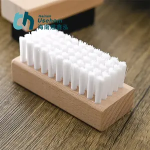 Meilleure vente Brosse à chaussures en bois naturel Brosse à linge avec logo personnalisé Outils de nettoyage multifonctionnels Brosse de nettoyage pour baskets