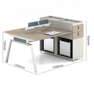 Bureau de direction moderne de luxe avec armoire haute, design de cabine, mobilier de bureau de secrétaire, table d'ordinateur pour deux personnes - Product Image 1