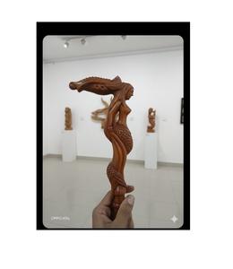 Creative <b>Wooden</b> Humanoid <b>Walking</b> <b>Stick</b> Decorative Support Cane For Artistic Display Home Decor Collectors Gift Use - Product Image 4
