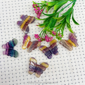 Ingrosso Cristallo bramoso 3.5cm Farfalla fluorite in cristallo naturale artigianale arcobaleno fluorite farfalla per la decorazione domestica e regalo - Product Image 2
