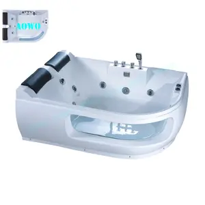双人弯曲水疗浴缸按摩浴缸便携式水疗塑料盖坑浴室坐按摩喷射设置玻璃纤维