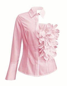 Camicetta da donna <span class=keywords><strong>monospalla</strong></span> con decorazioni floreali 3D, elegante, a maniche lunghe irregolari, per feste. - Product Image 1