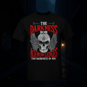 Camiseta con estampado de calavera gótica The Darkness In Me Acknowledge The Darkness Goth Art - Product Image 3