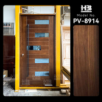 Porte d'entrée extérieure pivotante en bois massif pré-montée, modernisée, étanche, avec insert en verre, prévention incendie, pour maisons et villas