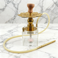 Chicha de luxe avec lumière colorée, ensemble de chicha décoratif, corps en verre de qualité supérieure, chicha élégante, design lumineux