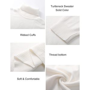 FOXA Men's <b>Turtleneck</b> <b>Sweater</b> Slim Fit Soft Knitted Basic Pullover - Product Image 6