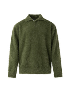 Customized Soft Fluffy Lazy Loose Lapel Pullover Design Men's Casual <strong>Knit</strong> <strong>Sweater</strong> for Street Wear - Product Image 1