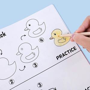 Cute and Fun Diy Coloring Workbook Pen Control Skill <b>Training</b> Simple by Step Easy Drawing Animals <b>Book</b> - Product Image 3