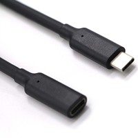 Cable USB C Macho a USB C Hembra 5A/3A de Carga Rápida y Transferencia de Datos, 1m, Revestimiento de PVC, para Teléfonos, Computadoras, Impresoras y Cámaras