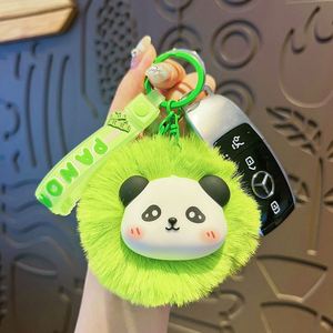 Porte-clés pendentif panda en peluche authentique, mignon dessin animé, breloque de sac pour couple, petit cadeau exquis, vente en gros, fabriqué en Chine, vendu individuellement - Product Image 3