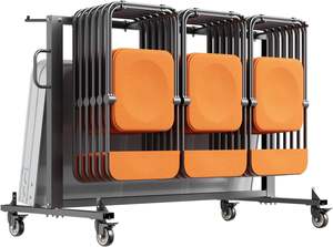 L자형 철제 중량급 접이식 의자 보관 트롤리 카트, 4륜, 1000파운드 하중 용량, 정원용 OEM 맞춤 제작 - Product Image 2