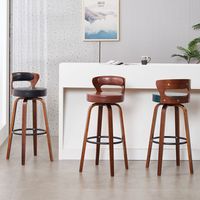 Barhocker Großhandel Drehbarer Hoher Tisch Restaurant-Möbel Luxuriöser Moderner Holz-Küchenhocker Goldener Leder-Barhocker
