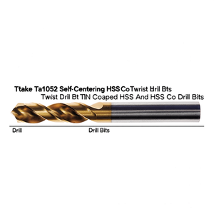 Ttake Ta1052 Self Centering Hss Co Twist <b>Drill</b> <b>Bit</b> TiN Coated Hss And Hss Co <b>Drill</b> <b>Bits</b> - Product Image 2