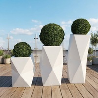 Jardinières carrées en fibre de verre FRP personnalisées de haute qualité, grandes jardinières d'extérieur avec trou de drainage, écologiques et durables