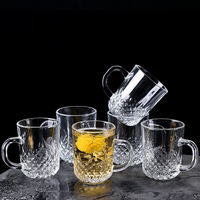 En gros Vintage En Relief 8oz Jus Soda Bière Pinte Verre Tasse Tasse Épaissie Bière Chope pour Party Bar Hôtel Restaurant