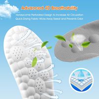 Semelles intérieures sport 4D confort nuageux, amorti en mousse à mémoire de forme, soutien de la voûte plantaire, soulagement de la douleur au pied, réduction de la fatigue, anti-odeur