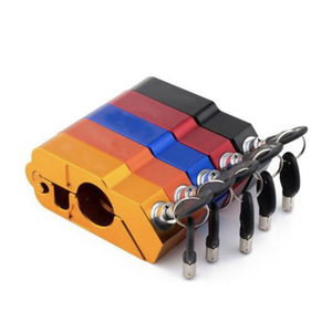 Bloqueo de manillar CNC para motocicleta y vehículo eléctrico, bloqueo de encendido antirrobo de aluminio con llaves, rojo, negro, azul, plateado - Product Image 1