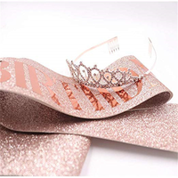 Ensemble de décoration de mariage Rose blanche douche nuptiale et fournitures de fête de célibataire comprend une bannière de couronne