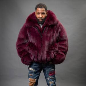 <span class=keywords><strong>Giacca</strong></span> in Pelliccia RXFurs Invernale Personalizzabile, Abbigliamento Outdoor Ampio, Bomber <span class=keywords><strong>a</strong></span> <span class=keywords><strong>Righe</strong></span> Verticali con Colletto per <span class=keywords><strong>Uomo</strong></span> - Product Image 4