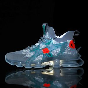 รองเท้ากีฬาผู้ชายสำหรับฤดูใบไม้ผลิและฤดูใบไม้ร่วง น้ำหนักเบา ระบายอากาศได้ดี พื้นรองเท้า EVA ช่วยลดแรงกระแทก พื้นรองเท้าด้านนอกทำจากยางกันลื่น - Product Image 4