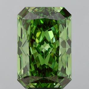 Diamante cultivado en laboratorio verde vivo elegante de corte radiante de 1,01 quilates-Claridad VS1, certificado IGI directo de la India - Product Image 1