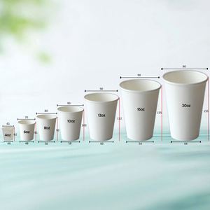 Wholesale 8oz Double Wall White Paper PE Coated Biodegradable Eco-Friendly <b>Disposable</b> Coffee <b>Cups</b> Offset/Flexographic Printing - Product Image 2