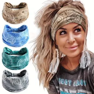 Bán Buôn Boho Bandeau Rộng Headbands Bướm Bandana Yoga Bọc Hoa In Phong Cách Đàn Hồi Tóc Ban Nhạc Cho Phụ Nữ