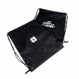Sac à cordon en polyester réutilisable avec logo personnalisé, vente directe d'usine, pour la salle de sport - Product Image 4